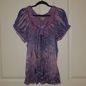 OneWorld Women's Plus Size 2X Short Sleeve Top